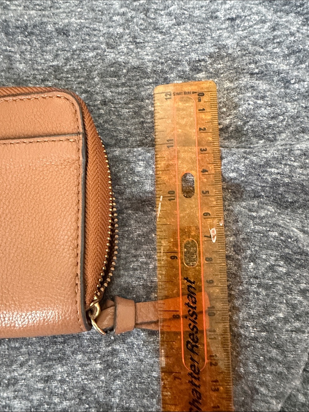 Tory Burch Tan Leather Wristlet Clutch - Picture 5 of 6